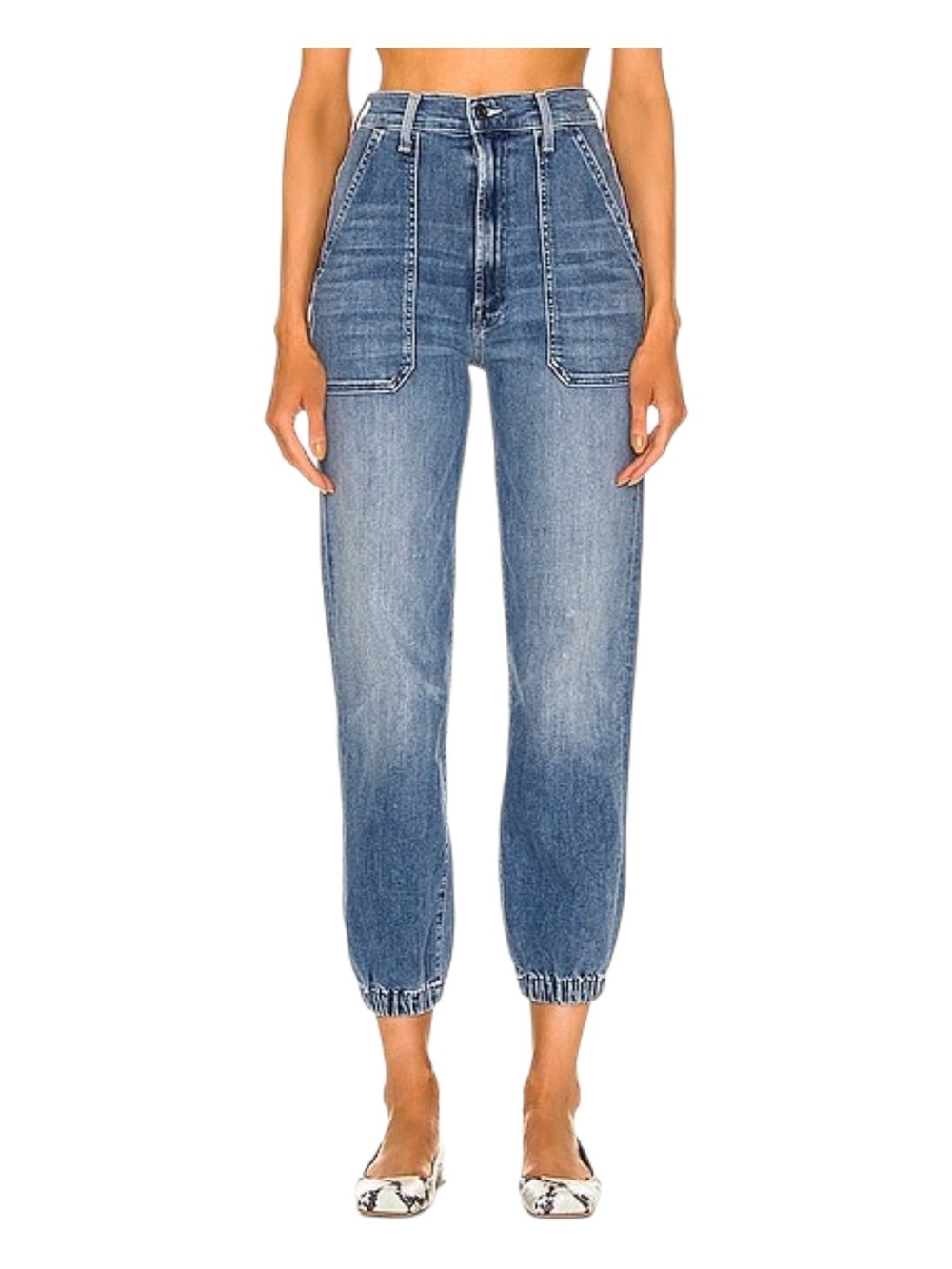 MOTHER The Wrapper Patch Springy Ankle High-Rise Jogger Jeans